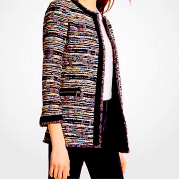Ann Taylor multi-color zip front jacket, size M - Picture 1 of 12